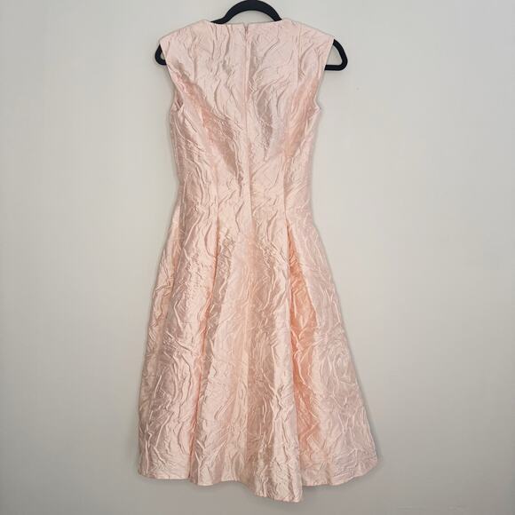 Talbot Runhof Pink Jacquard Knee Length A-Line Dress NWT New US 4 - Picture 9 of 11